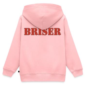 brechen - Kinder Premium Organic Zip Hoodie - Rosa - Hinten - AI Model Kid Female (0cm)