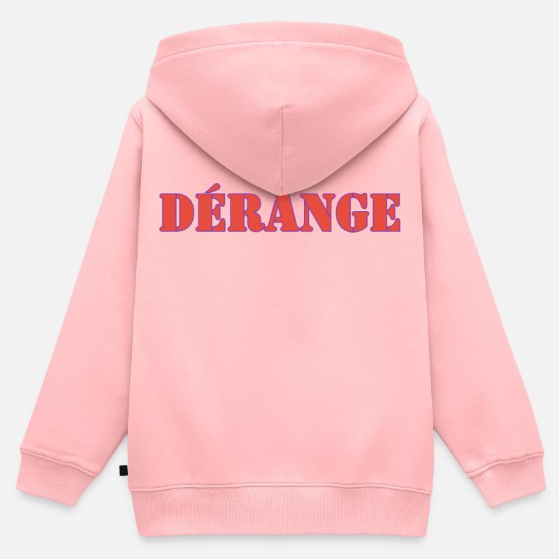 DÉRANGE - Sweat Premium à capuche zippé enfant bio - rose