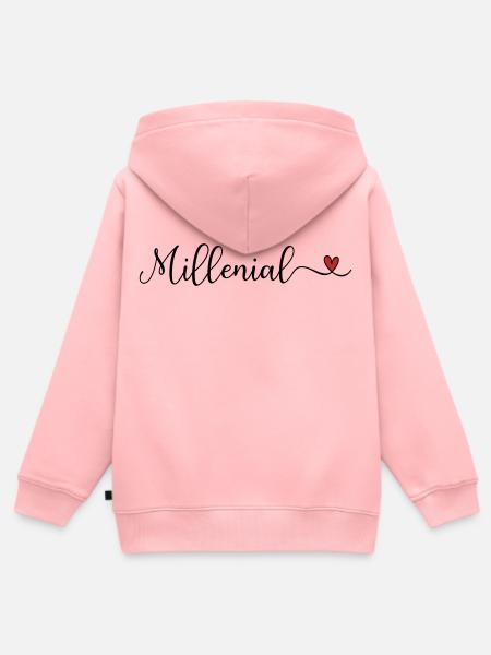 Millenial - Kinder Premium Organic Zip Hoodie - Rosa