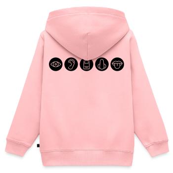 Fünf Sinne, Sinnesorgane - Kinder Premium Organic Zip Hoodie - Rosa - Hinten - AI Model Kid Female (0cm)