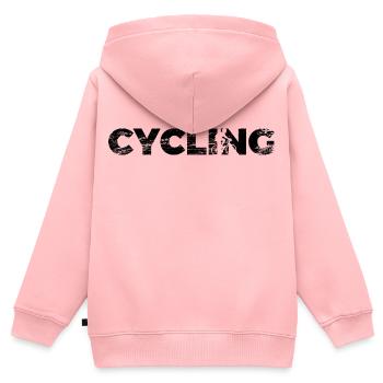 Cycling - Kids Premium Organic Zip-up Hoodie - rose - Back - AI Model Kid Female (0cm)
