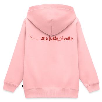 JUSTE RÉVOLTE – lass uns reden. - Kinder Premium Organic Zip Hoodie - Rosa - Hinten - AI Model Kid Female (0cm)