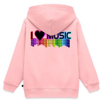 I love Music - Kinder Premium Organic Zip Hoodie - Rosa - Hinten - AI Model Kid Female (0cm)