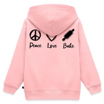 Ich liebe Backen - Kinder Premium Organic Zip Hoodie - Rosa - Hinten - AI Model Kid Female (0cm)