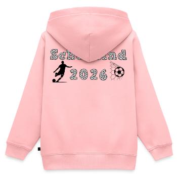 Schulkind 2026 Fussball Fussballer Tor - Kinder Premium Organic Zip Hoodie - Rosa - Hinten - AI Model Kid Female (0cm)