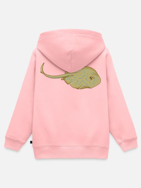 Blaupunktrochen im Cartoon Stil - Kinder Premium Organic Zip Hoodie - Rosa