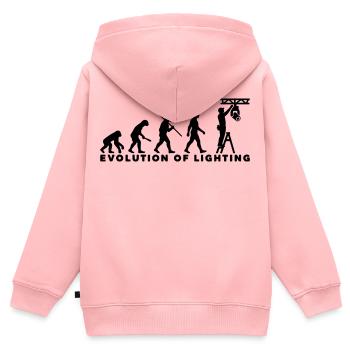 Evolution of Lighting – Veranstaltungstechnik - Kinder Premium Organic Zip Hoodie - Rosa - Hinten - AI Model Kid Female (0cm)