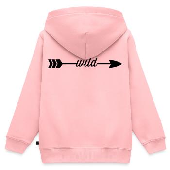 Wild - Kinder Premium Organic Zip Hoodie - Rosa - Hinten - AI Model Kid Female (0cm)