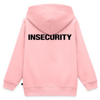 INSÉCURITÉ – Déclaration de style minimaliste sur l’uniforme - Sweat Premium à capuche zippé enfant bio - rose - Dos - AI Model Kid Female (0cm)