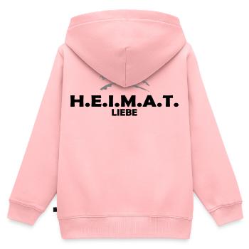 Heimat - Kinder Premium Organic Zip Hoodie - Rosa - Hinten - AI Model Kid Female (0cm)