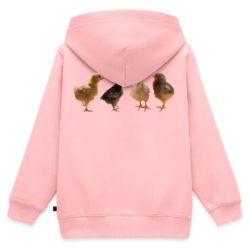 Poussin - Sweat Premium à capuche zippé enfant bio - rose - Dos - AI Model Kid Female (0cm)
