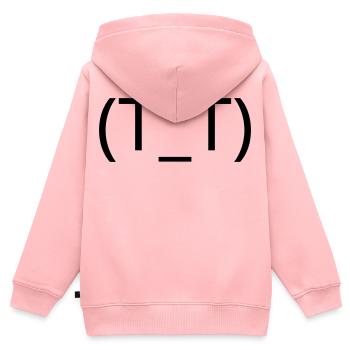 Larmes d’anime émoticônes (T_T) en pleurs - Sweat Premium à capuche zippé enfant bio - rose - Dos - AI Model Kid Female (0cm)
