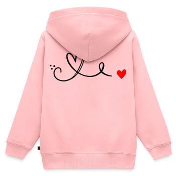 Herz Schnoerkel Linie - Kinder Premium Organic Zip Hoodie - Rosa - Hinten - AI Model Kid Female (0cm)