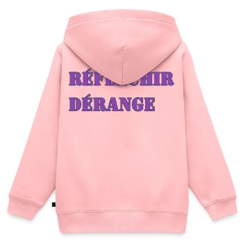 DENKEN STÖRT - Kinder Premium Organic Zip Hoodie - Rosa - Hinten - AI Model Kid Female (0cm)