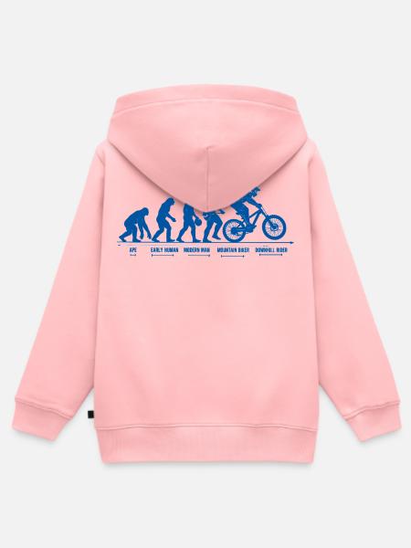 Mountainbike Evolution Downhill MTB Geschenk - Kinder Premium Organic Zip Hoodie - Rosa