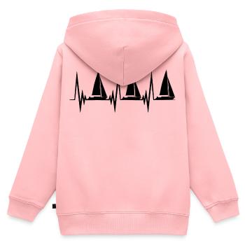 Segeln Herzlinie - Kinder Premium Organic Zip Hoodie - Rosa - Hinten - AI Model Kid Female (0cm)