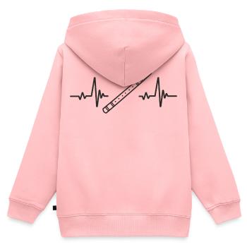 Flötenmusik Wind Rhythmus Melodie Herz - Kinder Premium Organic Zip Hoodie - Rosa - Hinten - AI Model Kid Female (0cm)