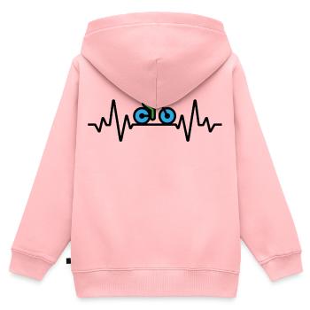 Sehr sportlicher Radfahrer - Kinder Premium Organic Zip Hoodie - Rosa - Hinten - AI Model Kid Female (0cm)
