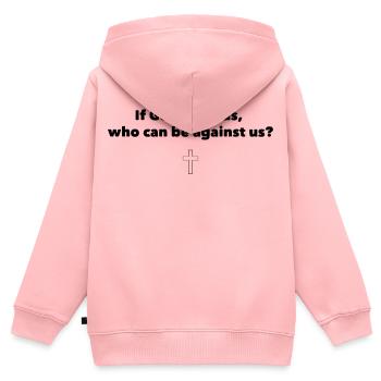 Wenn Gott mit uns ist - Kinder Premium Organic Zip Hoodie - Rosa - Hinten - AI Model Kid Female (0cm)