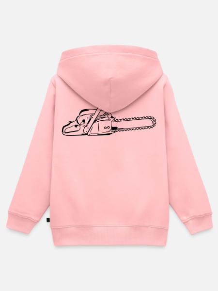 Motorsäge - Kinder Premium Organic Zip Hoodie - Rosa