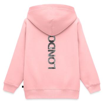 Cadeau Londres Big Ben - Sweat Premium à capuche zippé enfant bio - rose - Dos - AI Model Kid Female (0cm)