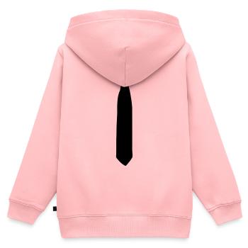 Krawatte - Kinder Premium Organic Zip Hoodie - Rosa - Hinten - AI Model Kid Female (0cm)