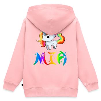 Licorne Mia - Sweat Premium à capuche zippé enfant bio - rose - Dos - AI Model Kid Female (0cm)