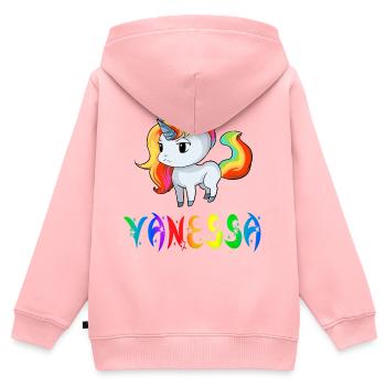 Vanessa Einhorn - Kinder Premium Organic Zip Hoodie - Rosa - Hinten - AI Model Kid Female (0cm)