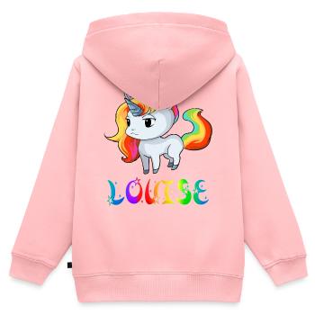 Einhorn Louise - Kinder Premium Organic Zip Hoodie - Rosa - Hinten - AI Model Kid Female (0cm)