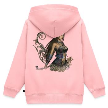 Tolle Fee - Kinder Premium Organic Zip Hoodie - Rosa - Hinten - AI Model Kid Female (0cm)