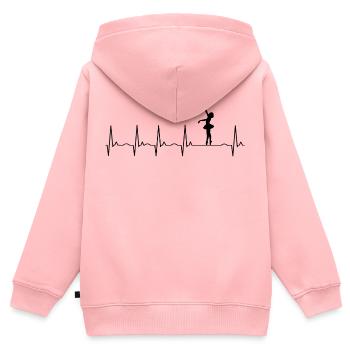 ballet - Sweat Premium à capuche zippé enfant bio - rose - Dos - AI Model Kid Female (0cm)