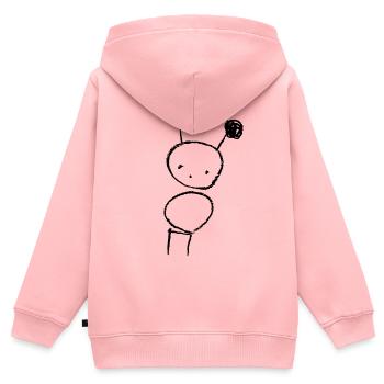 Alien - Sweat Premium à capuche zippé enfant bio - rose - Dos - AI Model Kid Female (0cm)