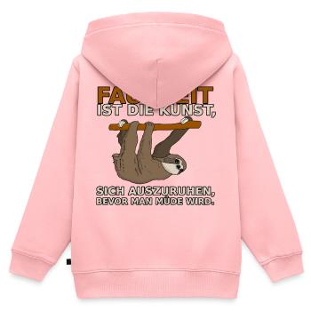 faulheit - Kinder Premium Organic Zip Hoodie - Rosa - Hinten - AI Model Kid Female (0cm)