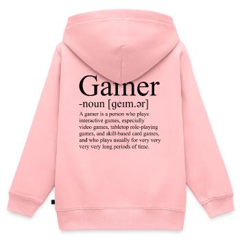 Gaming Gaming Gaming Gaming Gaming Gaming Gaming - Sweat Premium à capuche zippé enfant bio - rose - Dos - AI Model Kid Female (0cm)