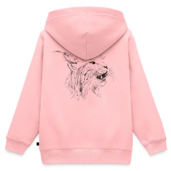 Luchs - Kinder Premium Organic Zip Hoodie - Rosa - Hinten - AI Model Kid Female (0cm)
