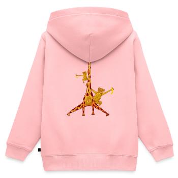 Spaß Zoo - Kinder Premium Organic Zip Hoodie - Rosa - Hinten - AI Model Kid Female (0cm)
