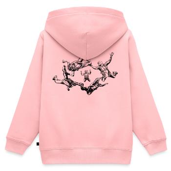 skydivers - Sweat Premium à capuche zippé enfant bio - rose - Dos - AI Model Kid Female (0cm)