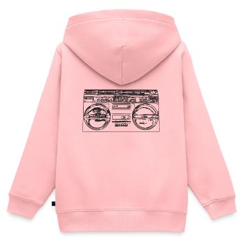Musique hip hop - Sweat Premium à capuche zippé enfant bio - rose - Dos - AI Model Kid Female (0cm)