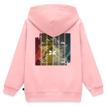 ski - Sweat Premium à capuche zippé enfant bio - rose - Dos - AI Model Kid Female (0cm)