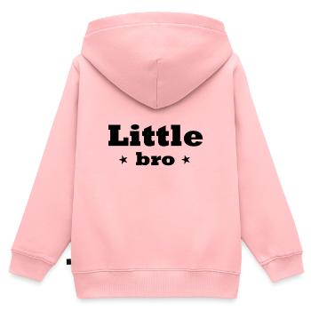 Kleiner Bruder - Kinder Premium Organic Zip Hoodie - Rosa - Hinten - AI Model Kid Female (0cm)