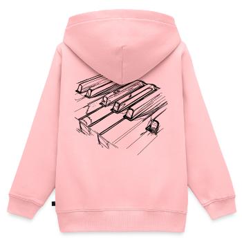Piano Tasten - Kinder Premium Organic Zip Hoodie - Rosa - Hinten - AI Model Kid Female (0cm)