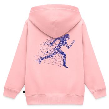 Coureur - Sweat Premium à capuche zippé enfant bio - rose - Dos - AI Model Kid Female (0cm)