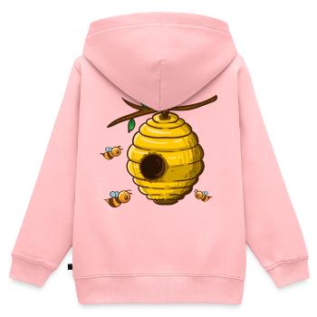 Bees around the hive - Kids Premium Organic Zip-up Hoodie - rose - Back - AI Model Kid Female (0cm)