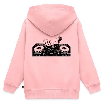 Disc-jockey - Sweat Premium à capuche zippé enfant bio - rose - Dos - AI Model Kid Female (0cm)