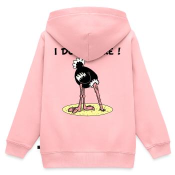 Den Kopf in den Sand - Kinder Premium Organic Zip Hoodie - Rosa - Hinten - AI Model Kid Female (0cm)