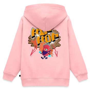 Hip Hop Graffiti - Kinder Premium Organic Zip Hoodie - Rosa - Hinten - AI Model Kid Female (0cm)