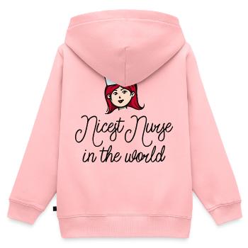 Infirmière infirmière Infirmière ambulancier - Sweat Premium à capuche zippé enfant bio - rose - Dos - AI Model Kid Female (0cm)