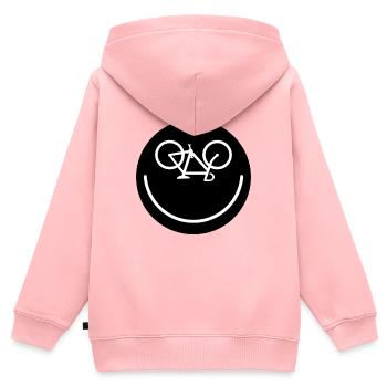 Fahrrad Smile, Sticker - Kinder Premium Organic Zip Hoodie - Rosa - Hinten - AI Model Kid Female (0cm)