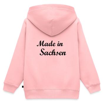 Sachsen - Kinder Premium Organic Zip Hoodie - Rosa - Hinten - AI Model Kid Female (0cm)