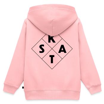 Skat - Kinder Premium Organic Zip Hoodie - Rosa - Hinten - AI Model Kid Female (0cm)